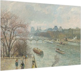 Obraz - Camille Pissarro, The Louvre, Afternoon, Rainy Weather, reprodukcje (70x50 cm)