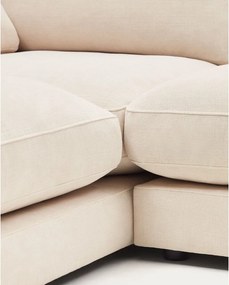 Beżowy narożnik z tkaniny szenilowej (lewostronny/z szezlongiem) Gala – Kave Home