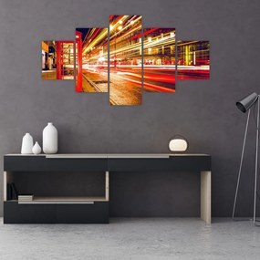 Obraz - czerwona budka telefoniczna (125x70 cm)