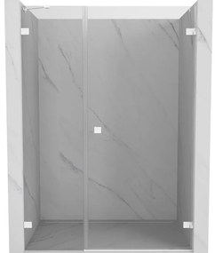 Mexen Lunar-B drzwi prysznicowe uchylne prawe 150 cm, transparent, białe - 832S-150-050-20-00-P