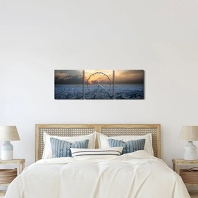 Obraz - Paryż z góry (z zegarem) (90x30 cm)