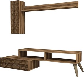 Nowoczesny stolik RTV – 150 cm – orzech – melamina