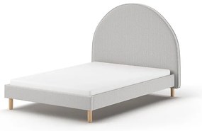 Szare tapicerowane łóżko ze stelażem 140x200 cm MOON – Vipack