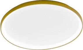 Krizia - ściemnialna lampa sufitowa LED 60W - 5300lm, ciepłe światło 3000K, dyfuzor opalowy, aluminium w kolorze złotym, średnica 60 cm, IP20, nowoczesny design
