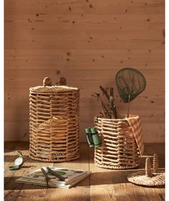 Dziecięce kosze na zabawki 2 szt. z hiacyntu wodnego w naturalnym kolorze ø 30x50 cm Venezia – Kave Home