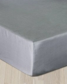 Prześcieradło satynowe z gumką szare 90 x 200 cm