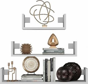 Półki Ścienne MOBI 3P | Biały | 80x20x14 cm | Półki wiszące