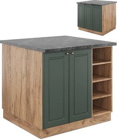 Wyspa kuchenna green-gold country/gold power oak 90x60x82 fame-line