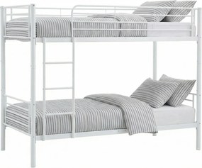 Białe metalowe łózko piętrowe 90x200 G1-W12