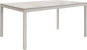 Drewniany stół, marmurowe wykończenie i biały metal, rozkładany 110x70 - TROPEA