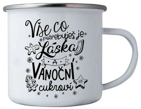 Bohemia Gifts Świąteczny kubek blaszany - Miłość i Boże Narodzenie, 350 ml