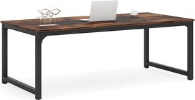 Biurko komputerowe, biurko na laptopa, stół do nauki, biurko do nauki w domu i biurze, 180 x 90 x 77 cm, rustykalny brąz