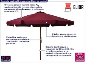 Burgundowy parasol ogrodowy Yrsa