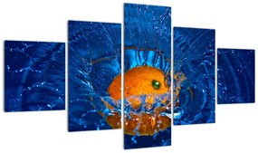 Obraz - pomarańcza w wodzie (125x70 cm)