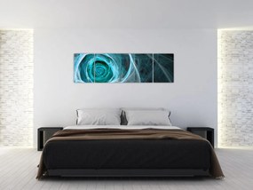 Obraz - Abstrakcyjny różowy niebieski z czarnym tłem (170x50 cm)