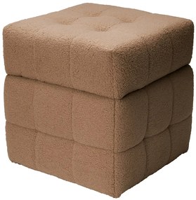 Pufa ze schowkiem kostka SQUARE, tapicerka baranek, 38 x 38 x 37 cm
