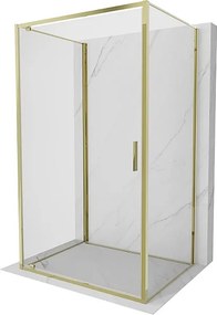 Mexen Exo-3S kabina prysznicowa 3-ścienna uchylna 95 x 90 cm, transparent, złota - 8181-095-090-50-00-3S