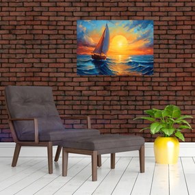 Obraz na szkle - Żaglówki (70x50 cm)