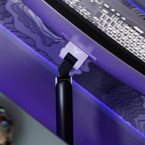 Uchwyt na monitor 49 cali, szaro-czarny LED RGB X-ARM