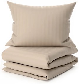 PrzytulneMieszkanie.pl PrzytulneMieszkanie.pl Hotelowa pościel z mikrofibry JASMINE PURE cappuccino - pasek 2 cm Rozmiar pościeli: 70 x 90 cm | 140 x 200 cm