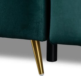 Sofa z Funkcją Spania SEUL Rozkładana Dwuosobowa Welurowa Zielona do Salonu