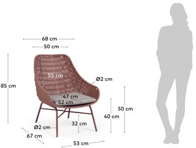 Fotel ogrodowy w kolorze terakoty Kave Home Abeli