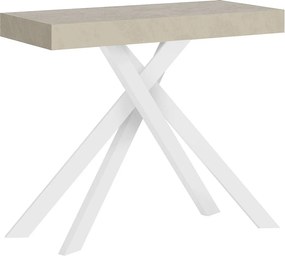 Konsola rozkładana 90x40/300 cm Krack kaszmir białe nogi