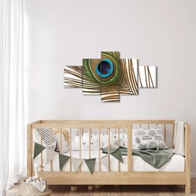 Obraz pawich piór (125x70 cm)