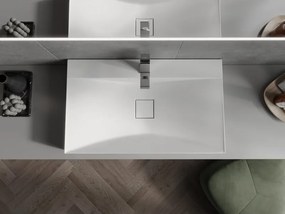 Mexen Poli umywalka nablatowa z konglomeratu 1/O 80 x 48 cm, biała - 23028001