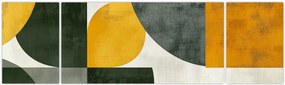 Obraz - Abstrakcja w oliwkowym kolorze (170x50 cm)