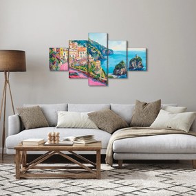 Obraz - Różowa droga przy wybrzeżu (125x70 cm)
