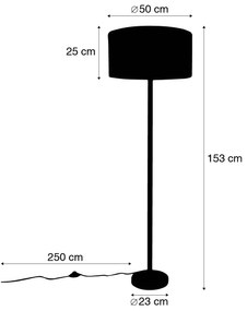 Wiejska lampa podłogowa drewniana z jasnobrązowym abażurem - Mels Rustykalny / Vintage Oswietlenie wewnetrzne