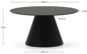 Czarny okrągły stolik ze szklanym blatem ø 80 cm Wilshire – Kave Home