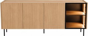 Komoda Dunari 220 cm czterodrzwiowa z szufladami - dąb sławonia - Wyprzedaż ekspozycji