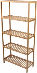 Regał bambusowy, 5 półek, 60 x 26 x 130 cm.