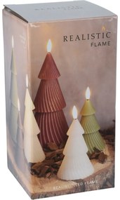 LED Świeczka Choinka biały, 1x LED, 8,5 x 15 cm, 2x AAA