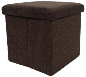 Pufa ze schowkiem boucle BINI, 38 x 38 x 38 cm