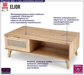 Rustykalna ława z szufladą - Vobo 9X