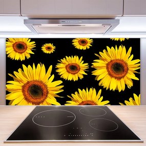 Panel Szklany do Kuchni Słoneczniki w Pełnym Słońcu