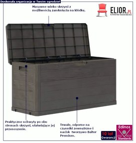 Brązowa pojemna skrzynia do ogrodu - Flavis 3X