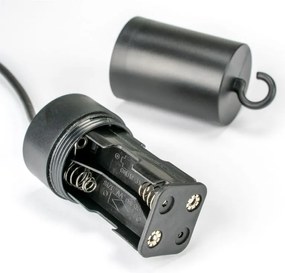 Dekoracja świąteczna - gwiazda z zegarem 1 LED, 55 cm, czer.