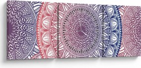 Obraz z mandali (z zegarem) (90x30 cm)