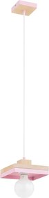 Żyrandol na lince MIKO 1xE27/15W/230V różowy/beżowy