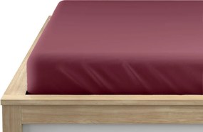 PrzytulneMieszkanie.pl Prześcieradło jersey z lycrą bordowe 90 x 200 cm