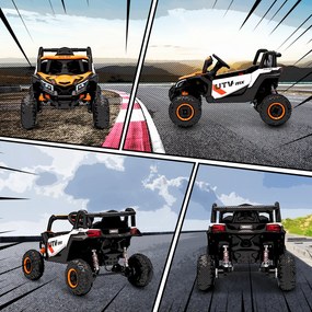 AIYAPLAY Elektryczne auto 12V dla dzieci, z funkcją zdalnego sterowania, pasem bezpieczeństwa, klaksonem, reflektorami LED, portem USB, dla dzieci w wieku 3-5 lat, Pomarańczowe