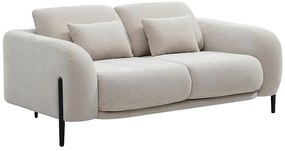 Kanapa  2-osobowa z rozkładanym oparciem, beżowa tkanina ARAVIO