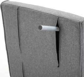 HOMCOM Fotel Rozkładany z funkcją spania Składany fotel sypialny Maksymalny udźwig: 100kg Pięciopozycyjna regulacja oparcia  Jasnoszary | Aosom PL