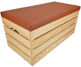 Pufa kufer skrzynia drewniana sosnowa siedzisko 80cm naturalna