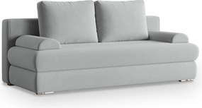 Masseno Sofa ASPERO z funkcją spania i pojemnikiem na pościel, Rozkładana sofa - Jasnoszary, PAROS 05