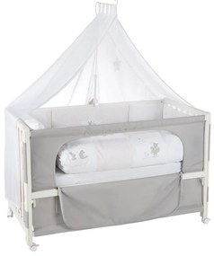 Biało-szare łóżeczko na kółkach 60x120 cm Fox &amp; Bunny – Roba
